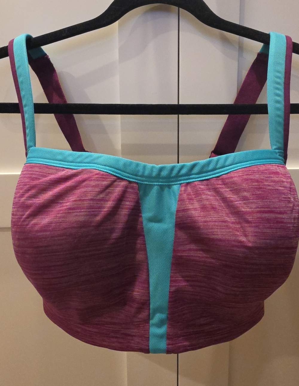 Le mystene Women’s Supportive Sports Bra - Magenta & Teal
